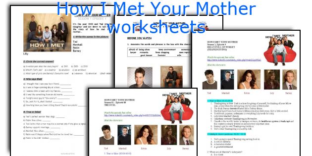 How I Met Your Mother worksheets