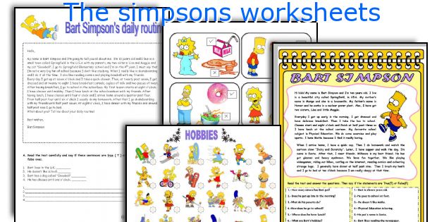 The simpsons worksheets