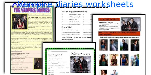 Vampire diaries worksheets