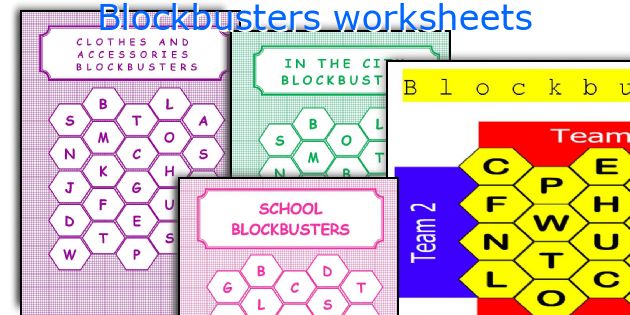 Blockbusters worksheets