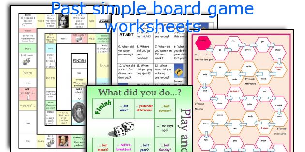 Past simple board game worksheets