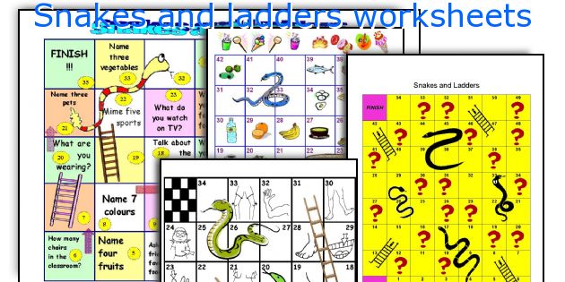 Snakes and ladders worksheets