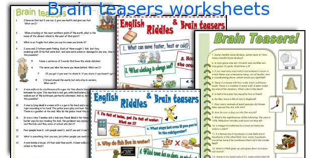 Brain teasers worksheets