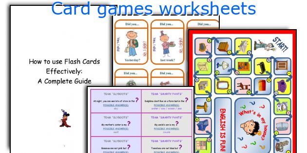 Card games worksheets