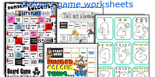 Colours game worksheets