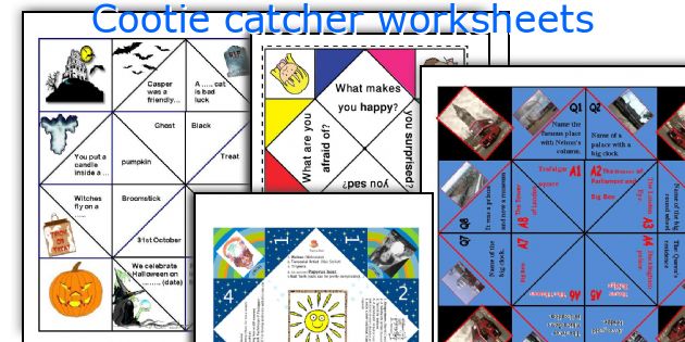 Cootie catcher worksheets