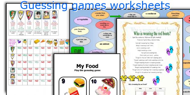 Guessing games worksheets