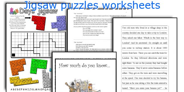 Jigsaw puzzles worksheets