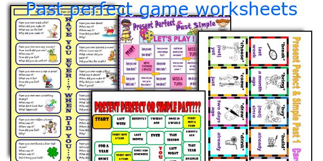 Past perfect game worksheets