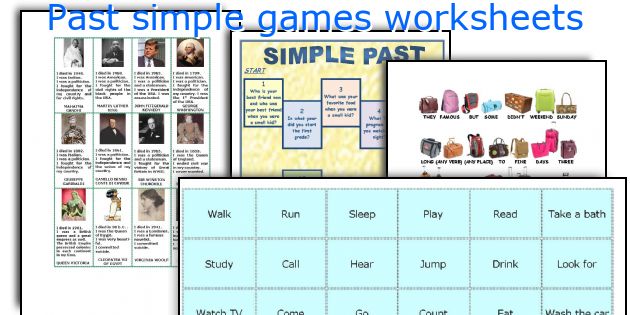 Past simple games worksheets