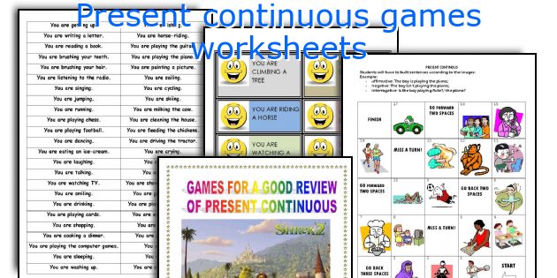 Present continuous games worksheets