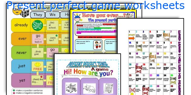 Present perfect game worksheets