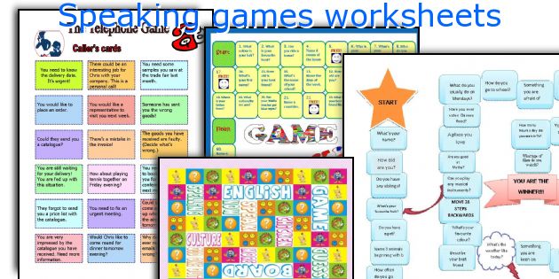 Speaking games worksheets