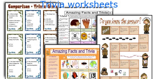 Trivia worksheets