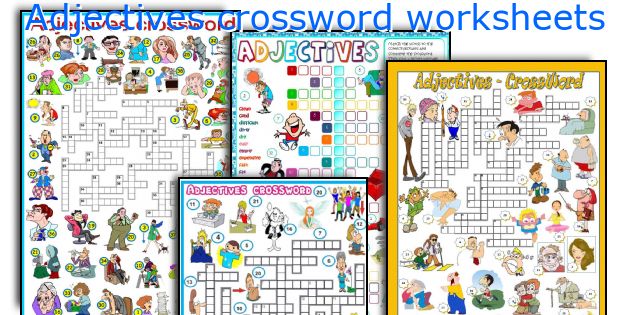 Adjectives crossword worksheets