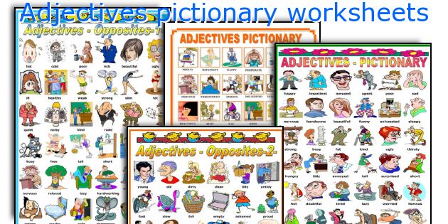 Adjectives pictionary worksheets