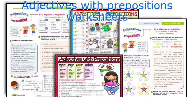 Adjectives with prepositions worksheets