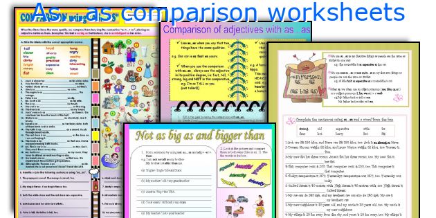 As...as comparison worksheets