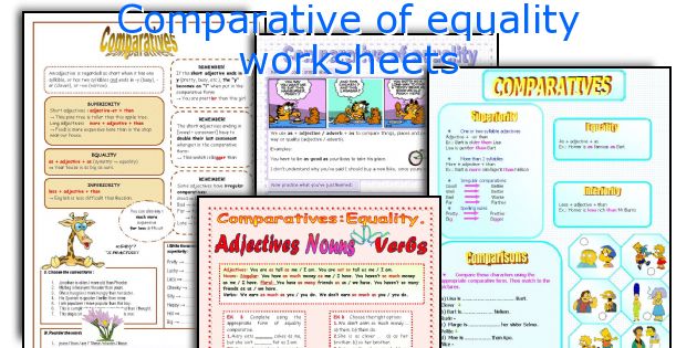 Comparative of equality worksheets