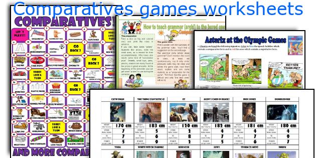 Comparatives games worksheets