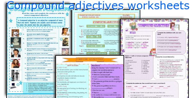 Compound adjectives worksheets