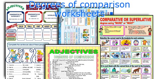 Degrees of comparison worksheets