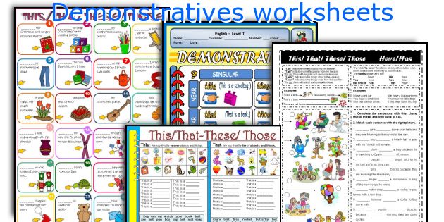 Demonstratives worksheets