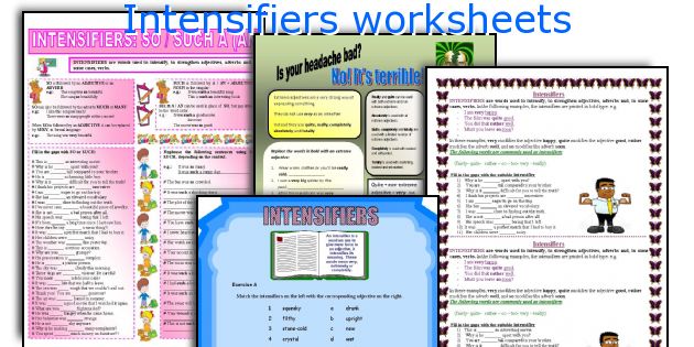 Intensifiers worksheets