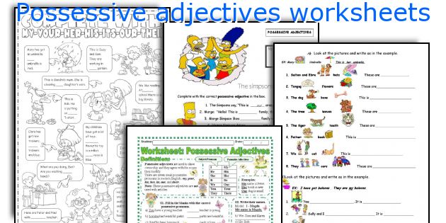Possessive adjectives worksheets