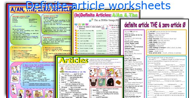 Definite article worksheets