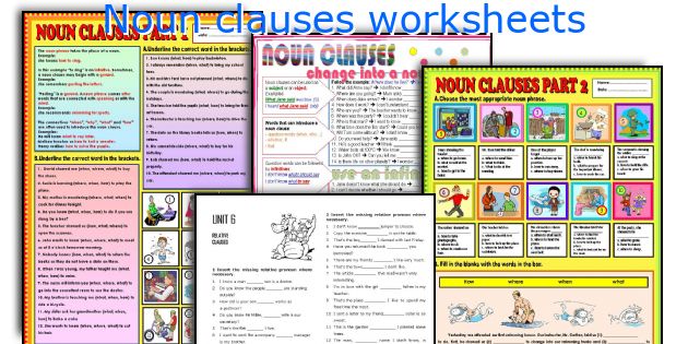 Noun clauses worksheets