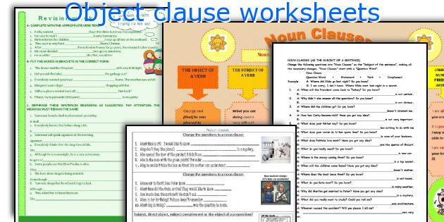 Object clause worksheets