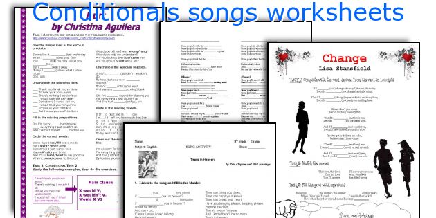 Conditionals songs worksheets