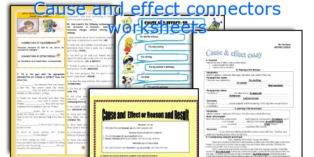 Cause and effect connectors worksheets