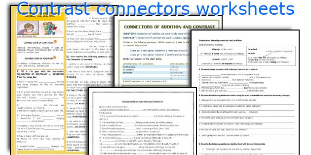 Contrast connectors worksheets