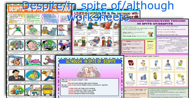 Despite/in spite of/although worksheets