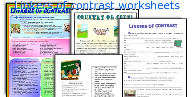 Linkers of contrast worksheets