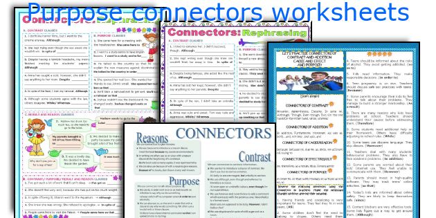 Purpose connectors worksheets