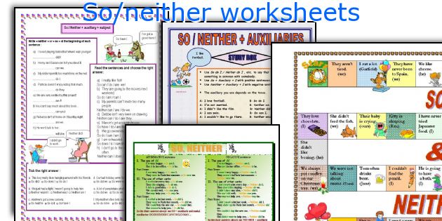 So/neither worksheets