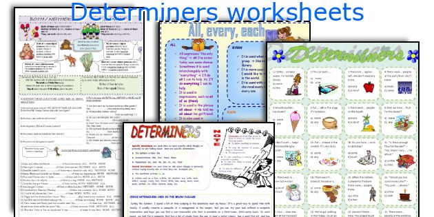 Determiners worksheets