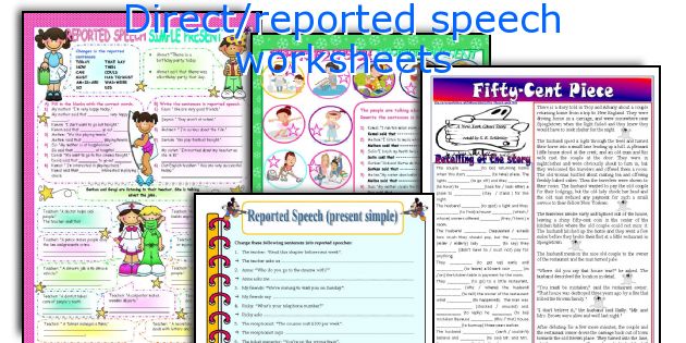 Direct/reported speech worksheets