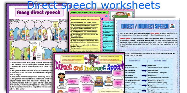 Direct speech worksheets