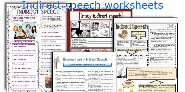 Indirect speech worksheets