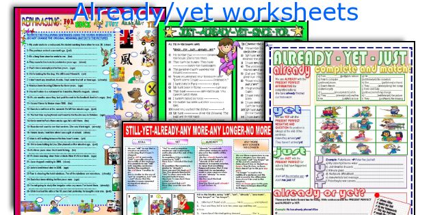 Already/yet worksheets