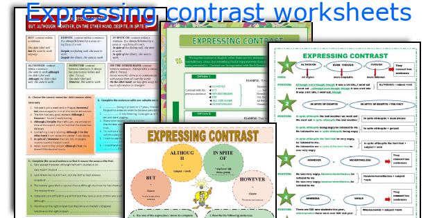 Expressing contrast worksheets