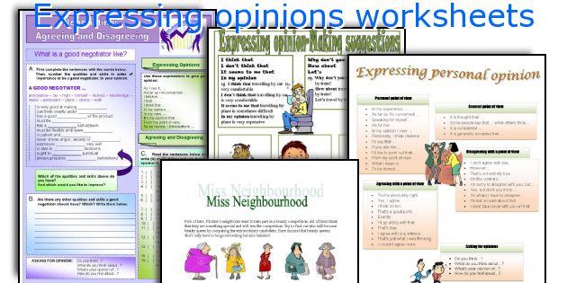 Expressing opinions worksheets