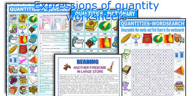 Expressions of quantity worksheets