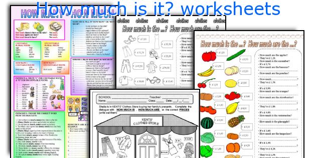 How much is it? worksheets