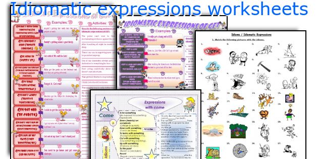 Idiomatic expressions worksheets