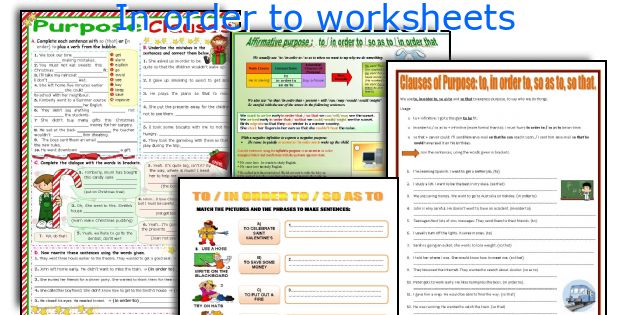 In order to worksheets